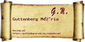 Guttenberg Mária névjegykártya